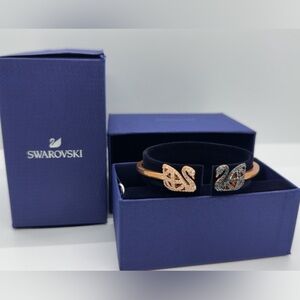 Swarovski Dual Swan Rose Gold and Black Bracelet